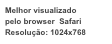 Melhor visualizado
pelo browser  Safari
Resolução: 1024x768